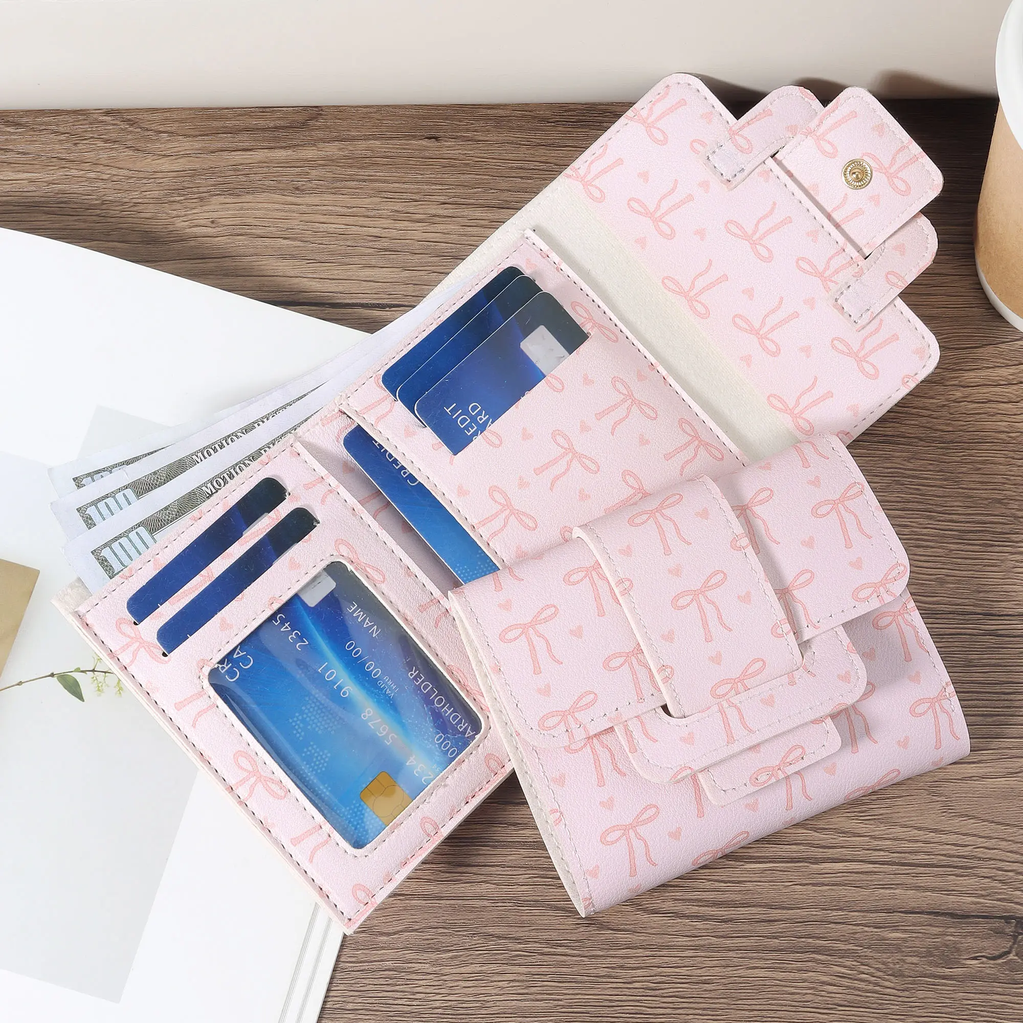 Women's multifunctional short wallet zipper wallet, fashionable coin wallet zipper, high-quality credit card storage bag, simple