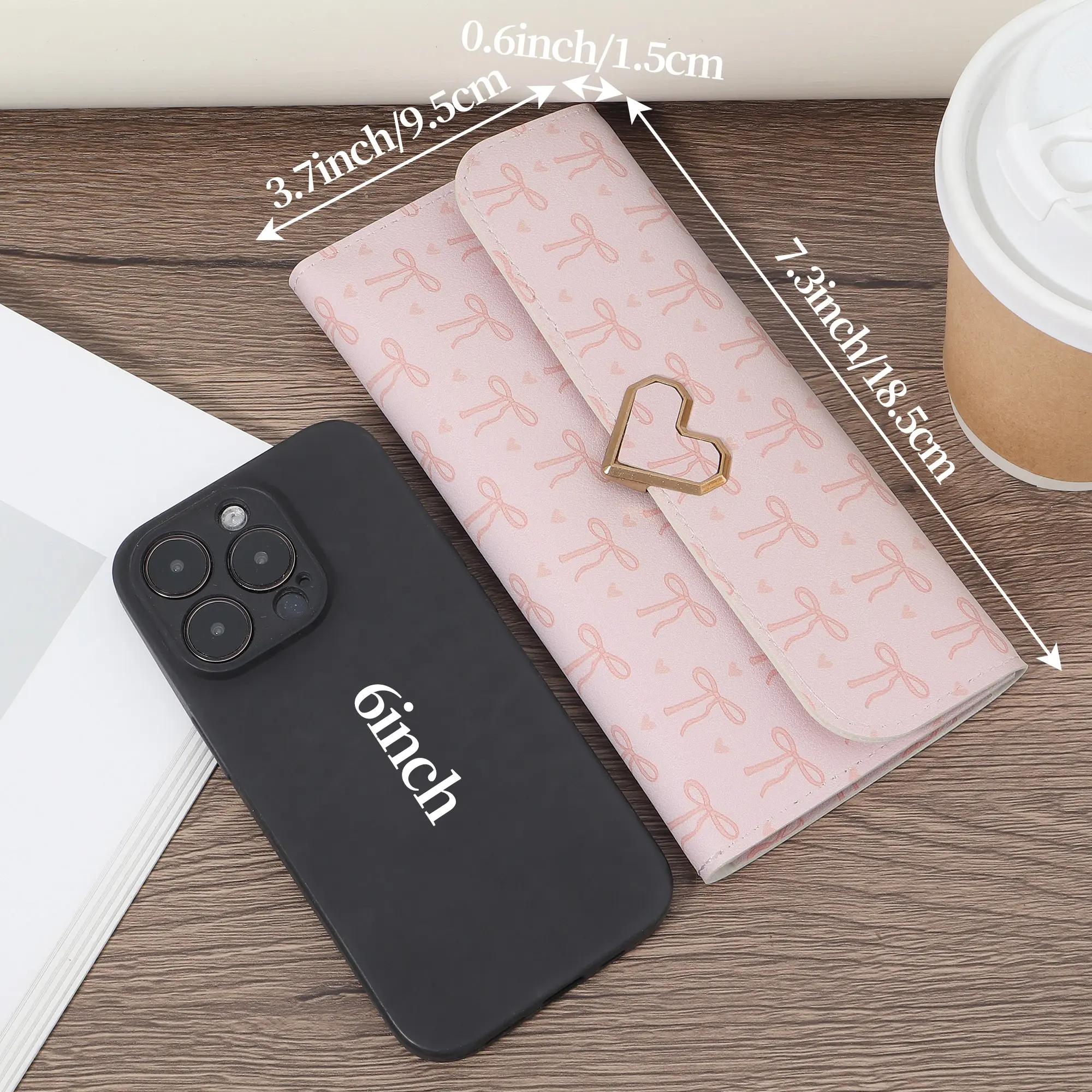 New Fashion Women's Letter Paper Detail Long Wallet, Multi Card Slot Women's Fashion Long Wallet