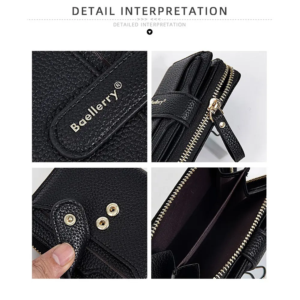 Baellerry Slim Women's Wallet RFID Blocking - Multi Card Organizer, Zip Coin Purse - Gift for Mom/Wife (Everyday Use)