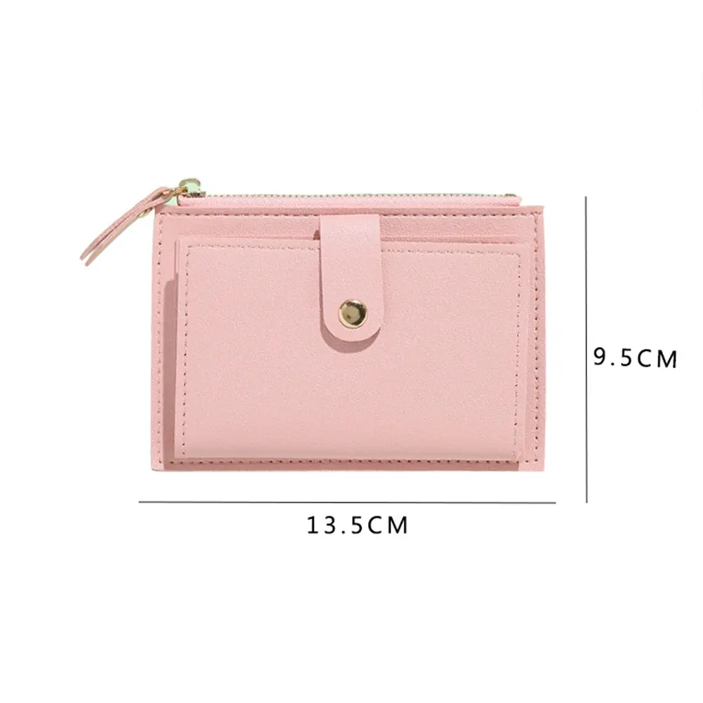 Women Wallets PU Leather Female Purse Mini Hasp Solid Multi-Cards Holder Coin Short Wallets Slim Small Wallet Zipper Hasp
