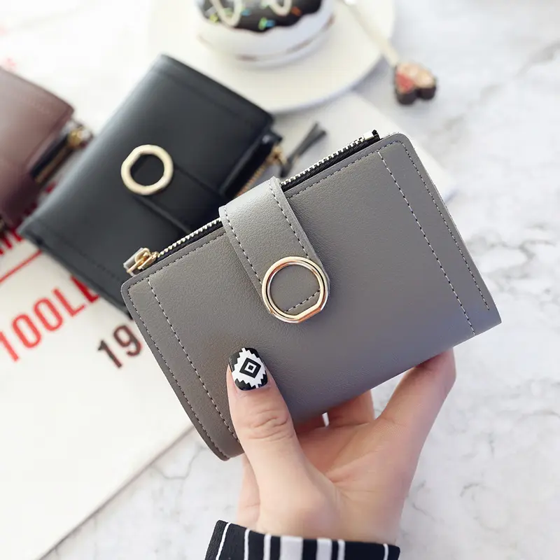 2023 Short Women Wallets Free Name Engraving Coin Pocket Zipper Female Purse New Fashion Card Holder Simple Women's Wallet
