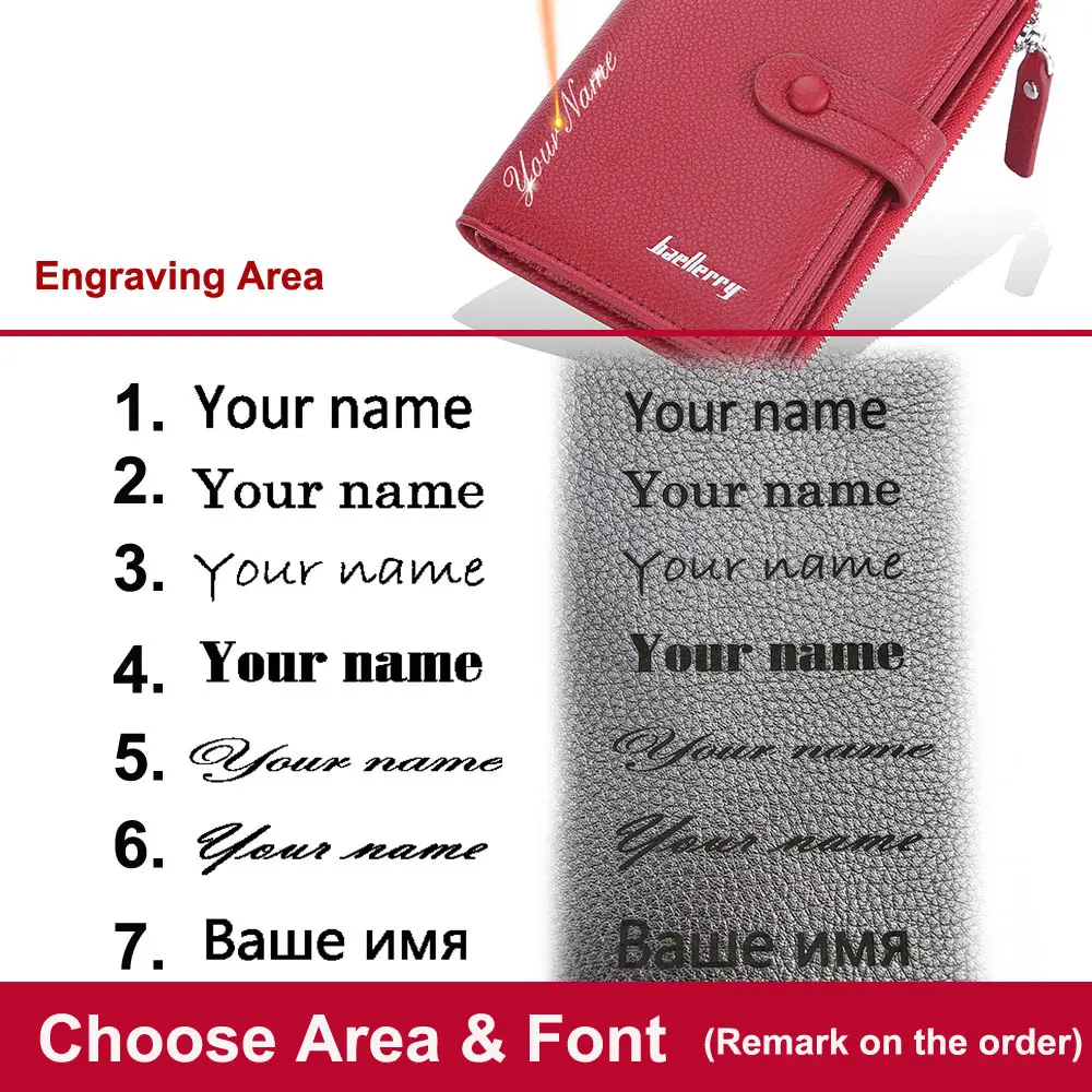 2022 Women Wallets Free Name Cusomized Top Quality 16 Card Holders Classic Female Purse Zipper Brand Wallet For Women