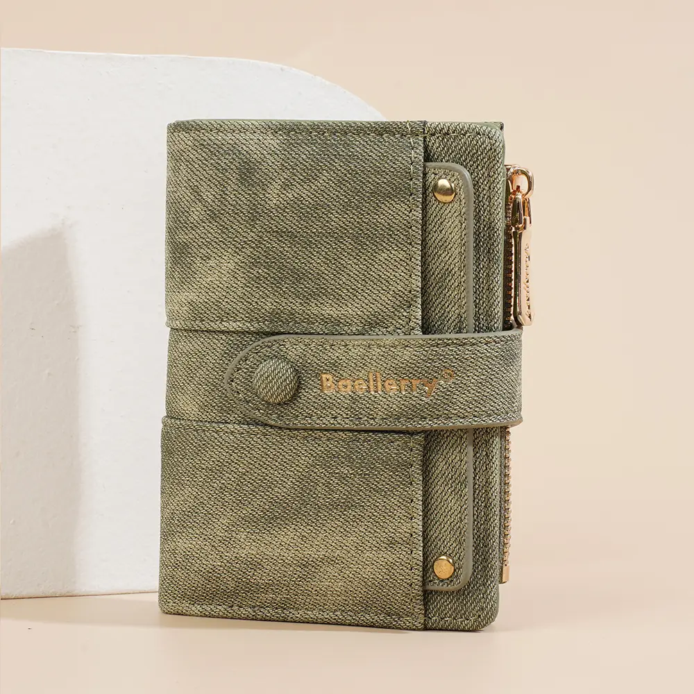 High Quality Simple Short Women Wallets Luxury Card Clip Photo Holder Female Purse Zipper Coin Pocket Small Card Wallet For Girl