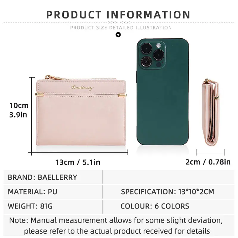 Baellerry Women Wallets New Short Coin Pocket High Quality Zipper Female Purses ID Card Holder Photo Holder Small Wallet For Gir