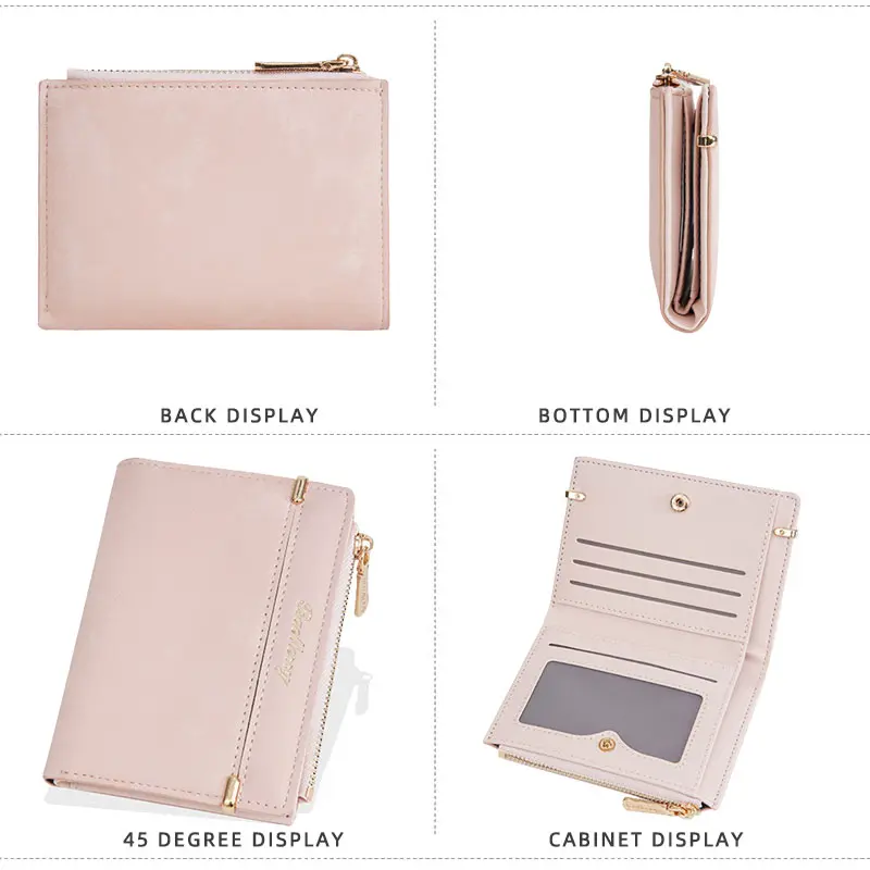 Baellerry Women Wallets New Short Coin Pocket High Quality Zipper Female Purses ID Card Holder Photo Holder Small Wallet For Gir