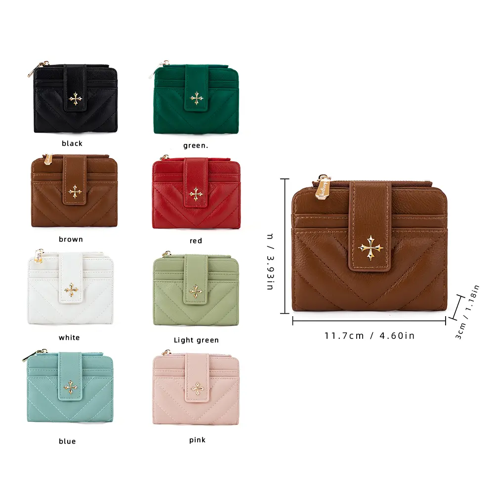 Baellerry New Short Simple Women Wallet High Quality Card Holder Buckle Zipper Coin Pocket Female Purses Small Women's Card Bag