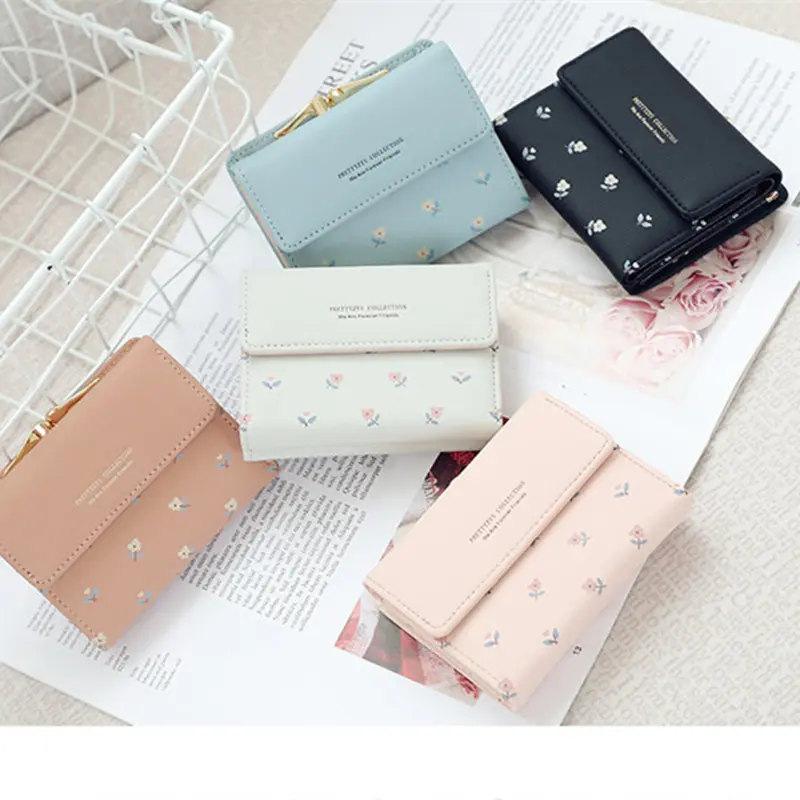 Women Wallets and Purses PU Leather Money Bag Female Short Hasp Purse Small Coin Card Holders Cute Girls Clutch New Women Wallet