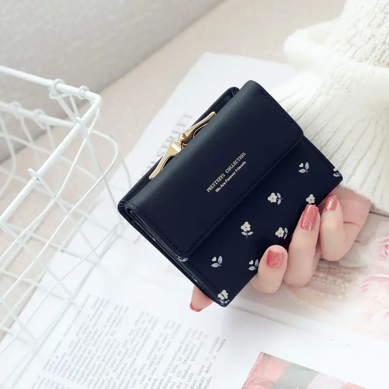 Women Wallets and Purses PU Leather Money Bag Female Short Hasp Purse Small Coin Card Holders Cute Girls Clutch New Women Wallet
