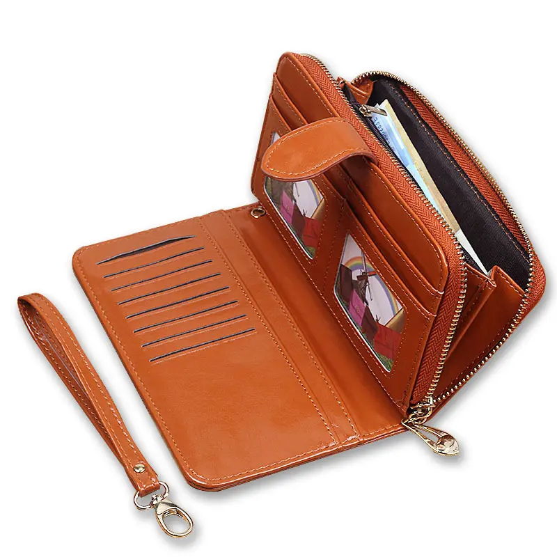 Women Wallets Pu Leather Women Purses Fashion Long Zipper Women's Wallet Money Coin Holder Female Long Purse Female Purse Zipper