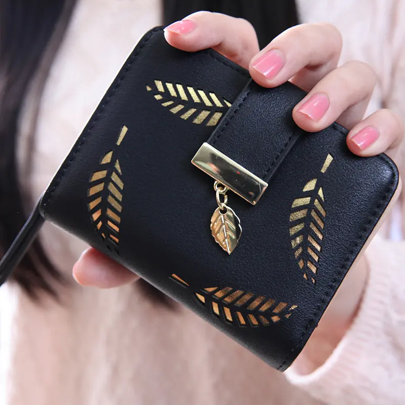Women's PU Leather Wallet Purse Female Small Walet Portomonee Lady Short Money Bag