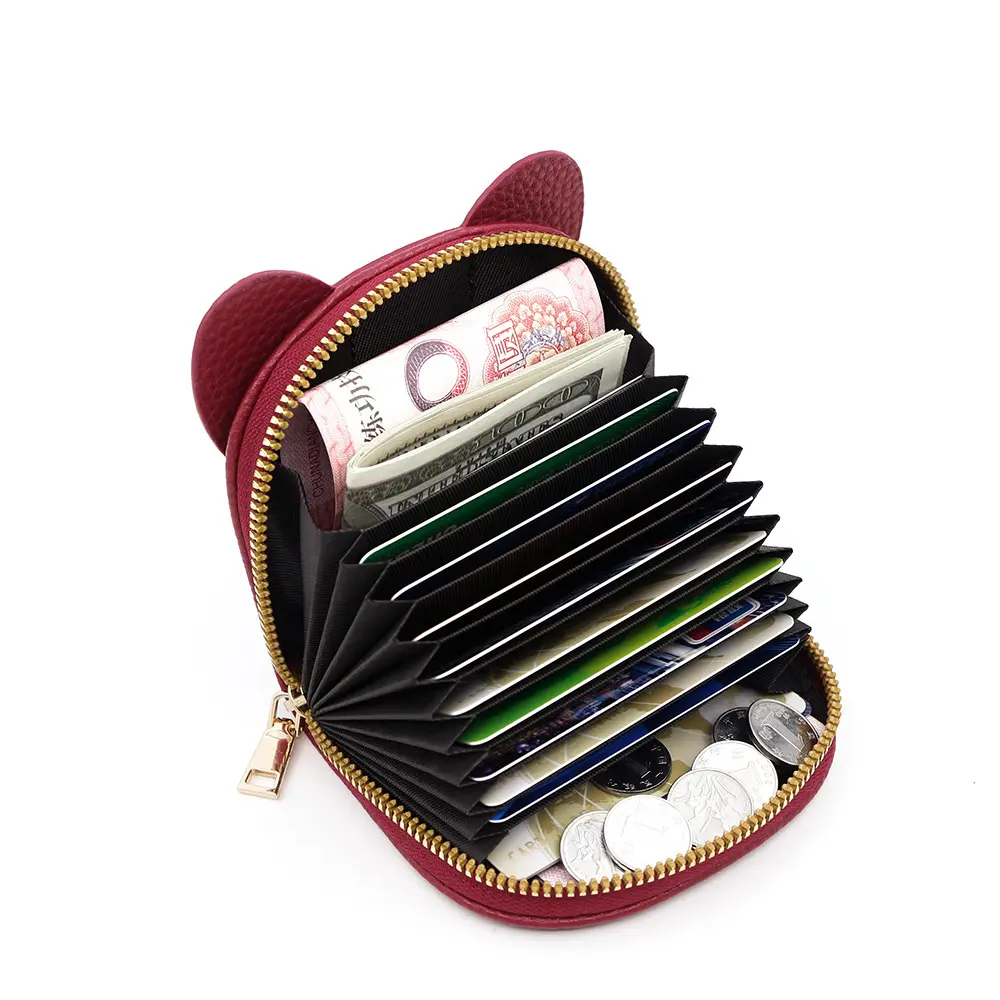 New Short Women Card Wallets Zipper Coin Pocket Card Bags Female Coin Purses Card Holder Cute Small  Elephant Wallet