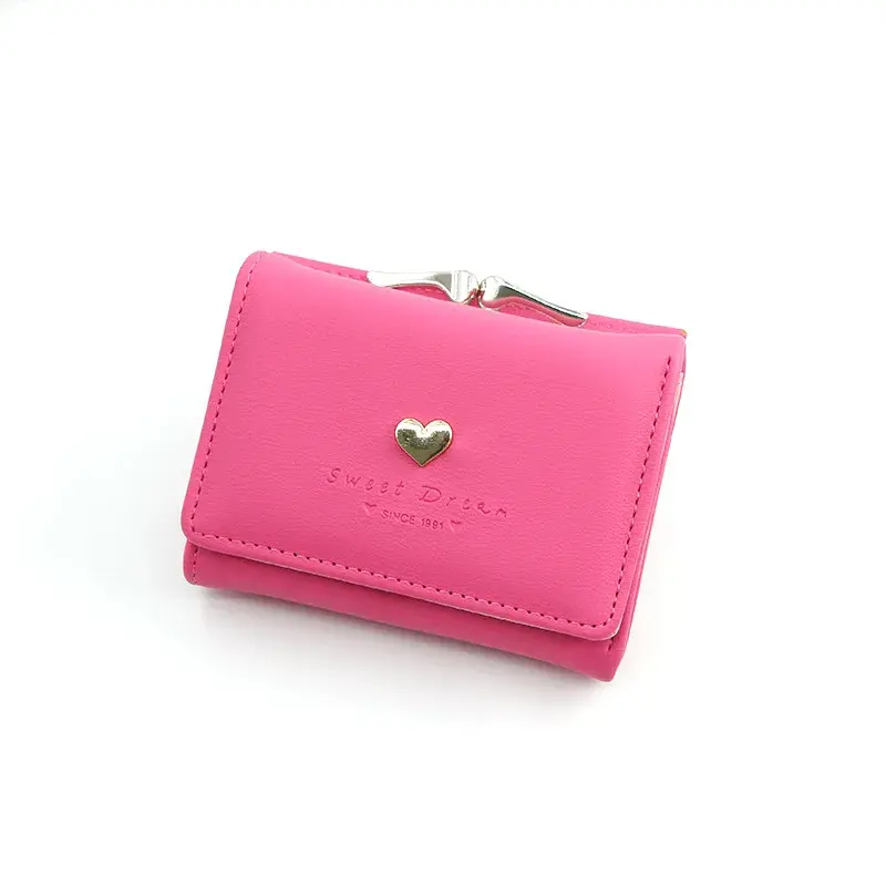 Small Women Wallet loving heart Short Women's Wallet Card Holder Girls Mini Woman Fashion Lady Coin Purse for Female Clutch Bag