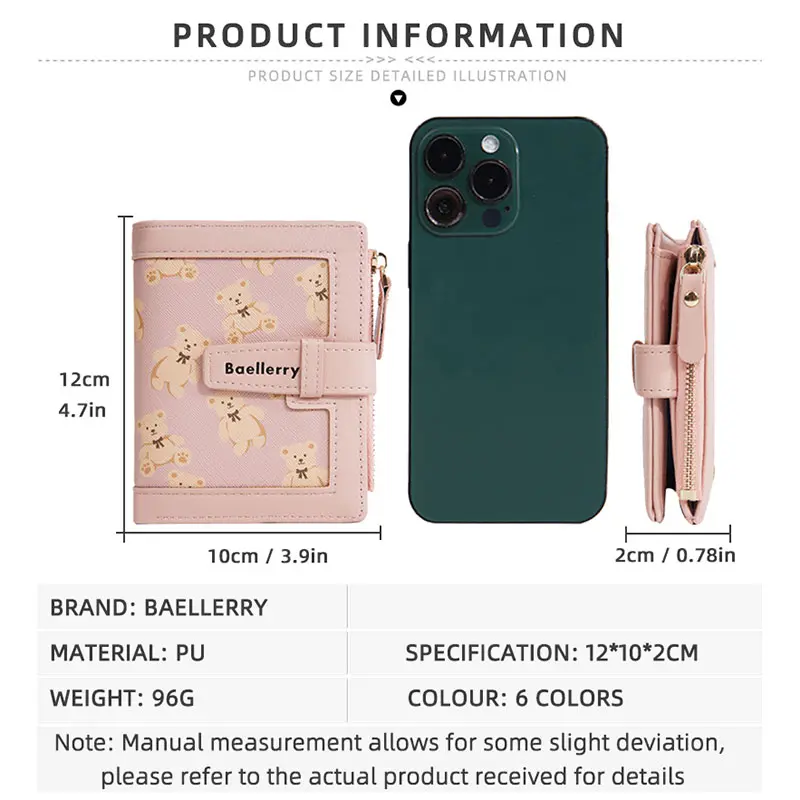 Baellerry High Quality Women Short Wallets Zipper Coin Pocket Card Bag Female Purse New Fashion Card Holder Cute Wallet For Girl