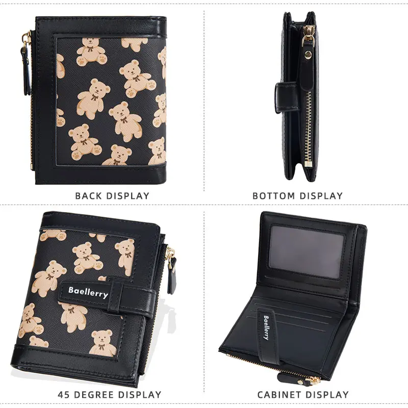 Baellerry High Quality Women Short Wallets Zipper Coin Pocket Card Bag Female Purse New Fashion Card Holder Cute Wallet For Girl