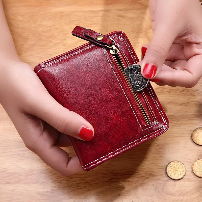 Fashion Women's	Wallets Zipper	Coin	Bag for Women Mini Wallet Luxury Designer PU Leather Card Holder Purses Ladies	Gifts