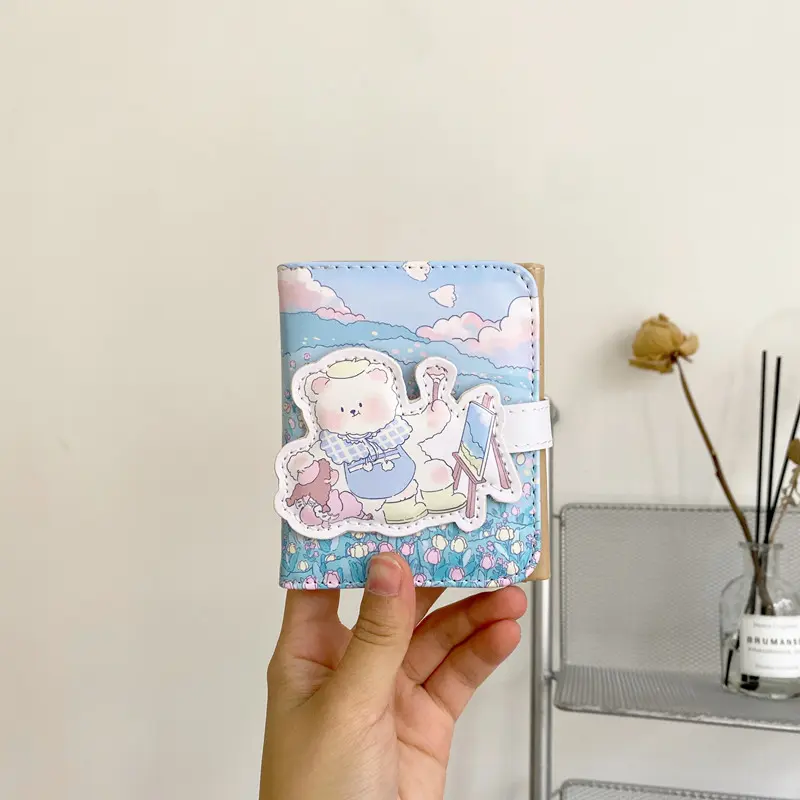 New Cute Bear Wallets For Women Small Hasp Girl Credit Card Holder For Pu Leather Coin Purse Female Wallet Short New 2024