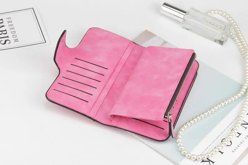 New Brand Leather Women Wallet High Quality Design Hasp Card Bags Long Female Purse 6 Colors Ladies Clutch Wallet