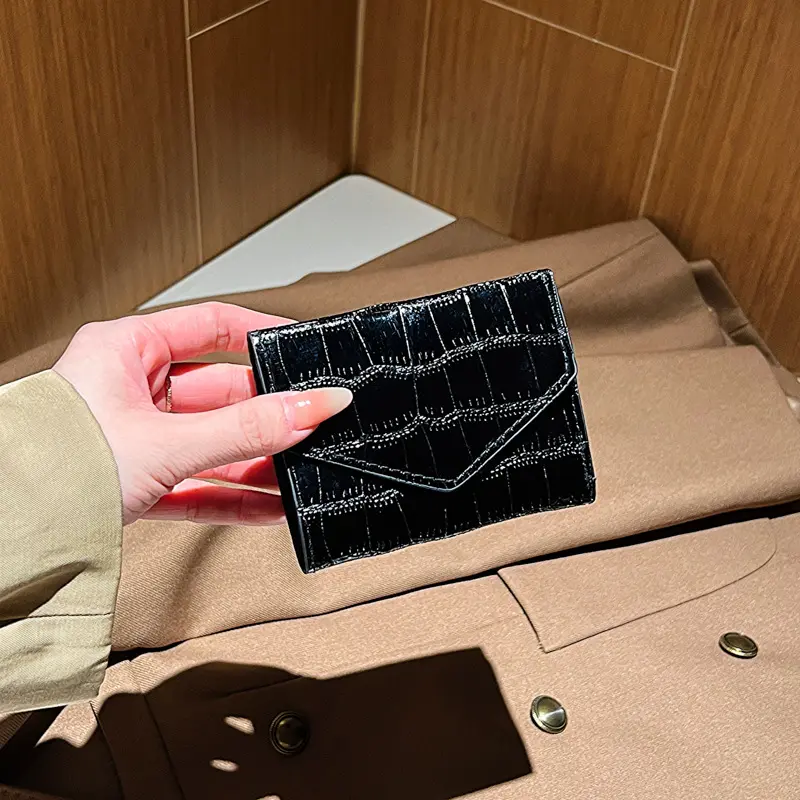 Fashion Simple Three Fold Short Clip Female Mini Wallet Short Wallet Women Purse Multi-card Multifunction Card Holder Coin Purse