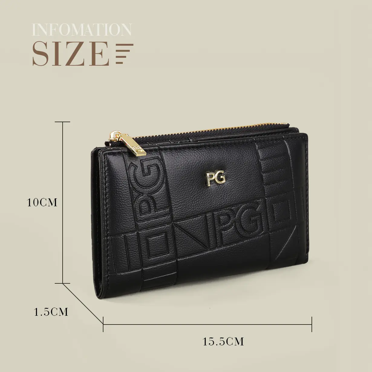 PG Women's Wallet Fashion Letter Color Pattern Classic Retro Long Storage Wallet PVC Material Women's Wallet