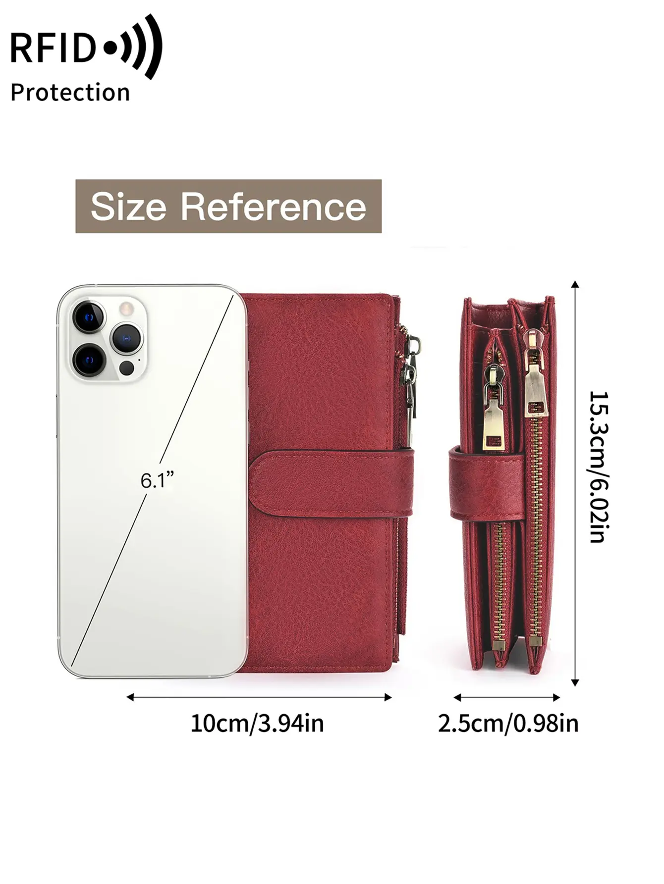 Fashion Women Wallet Vintage Folding Strap Double Zipper Pocket Short Card Holder High Quality LuxuryPortable Clutch Card Holder