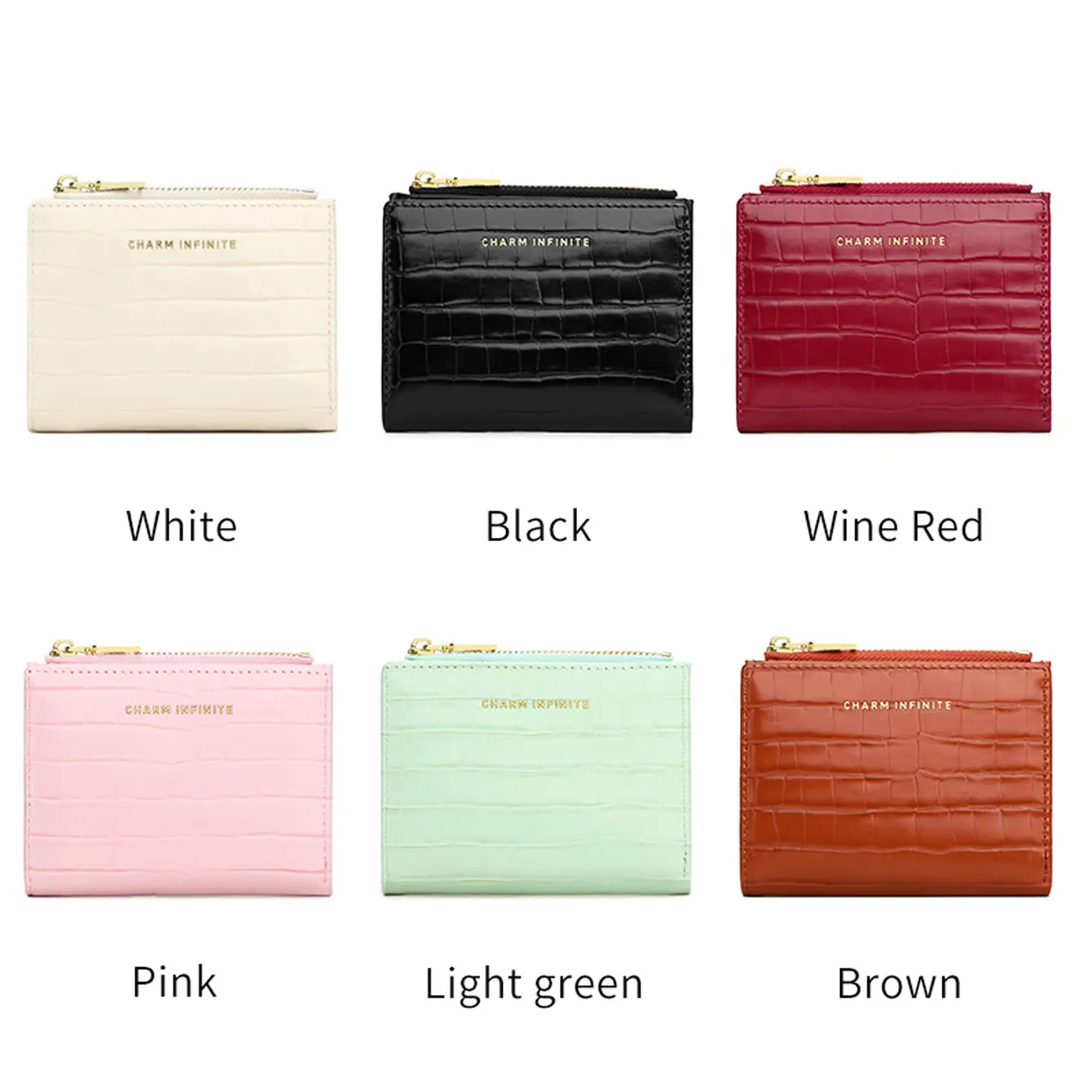 Minimalist Women's Wallet PU Leather Folding Card Seat Money Bag Fashion ID Window Business Card Clip CrocodilePatternZeroWallet