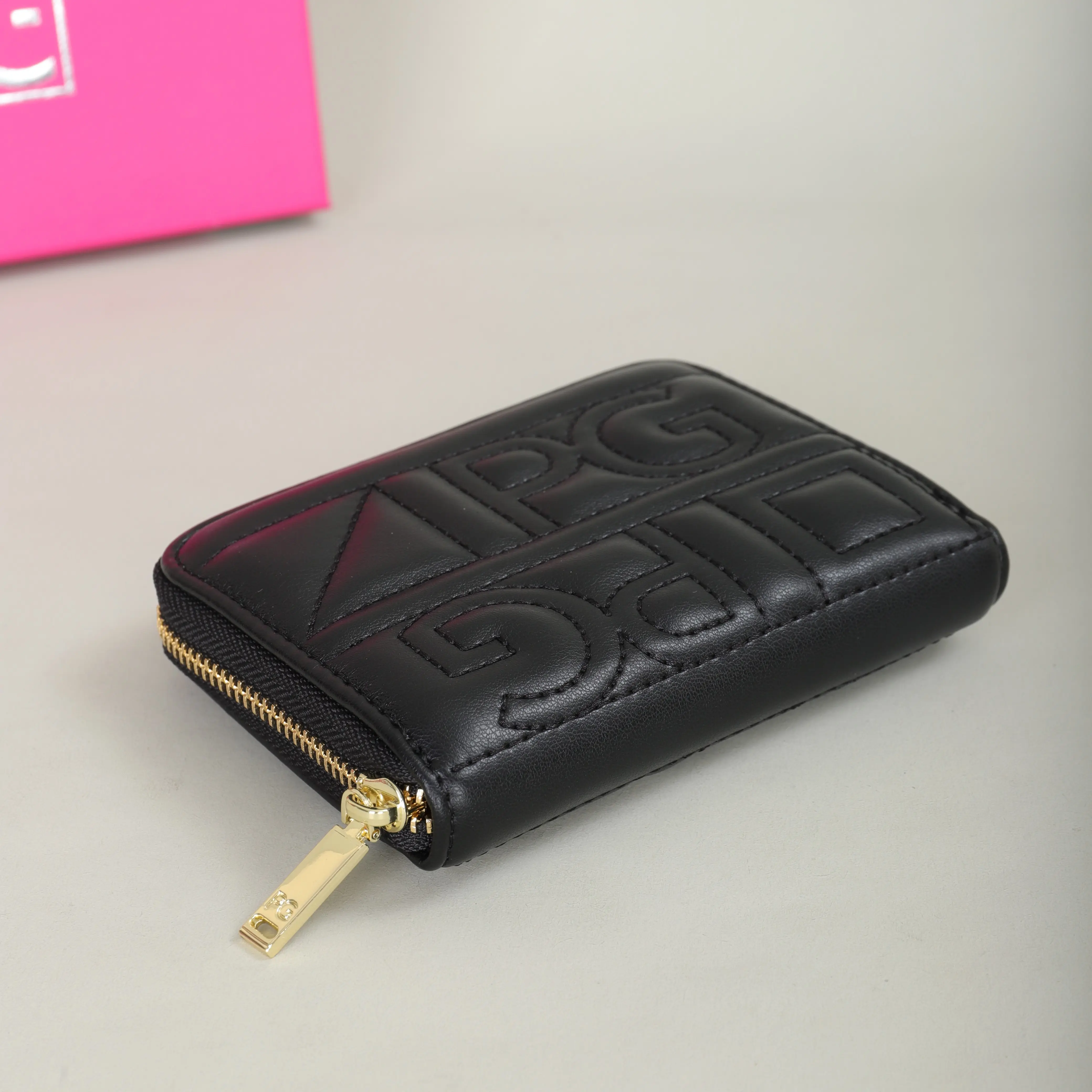 PG PATSY GARIS Fashion Classic Retro Men's and Women's Universal Wallet Letter Printed Portable Card Bag Zero Wallet