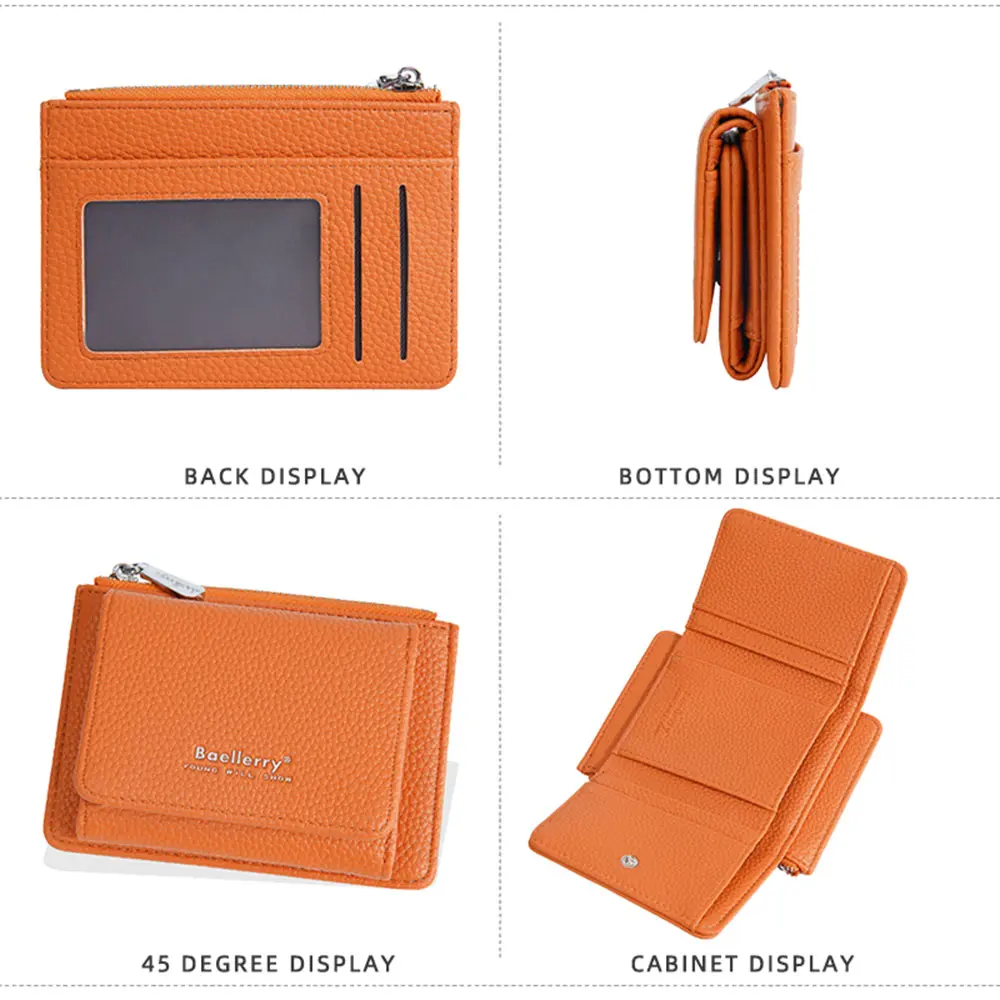 Baellerry High Quality New Short Women Wallets Zipper Coin Bags Brand Female Purse Photo Holder Money Clips Women's Card Holder