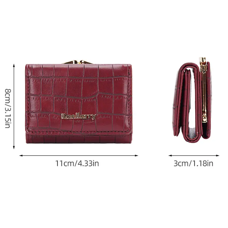 Baellerry New Women Short Wallet Brand Card Holder Simple Coin Pocket High Quality Female Purse Crocodile Pattern Women's Wallet