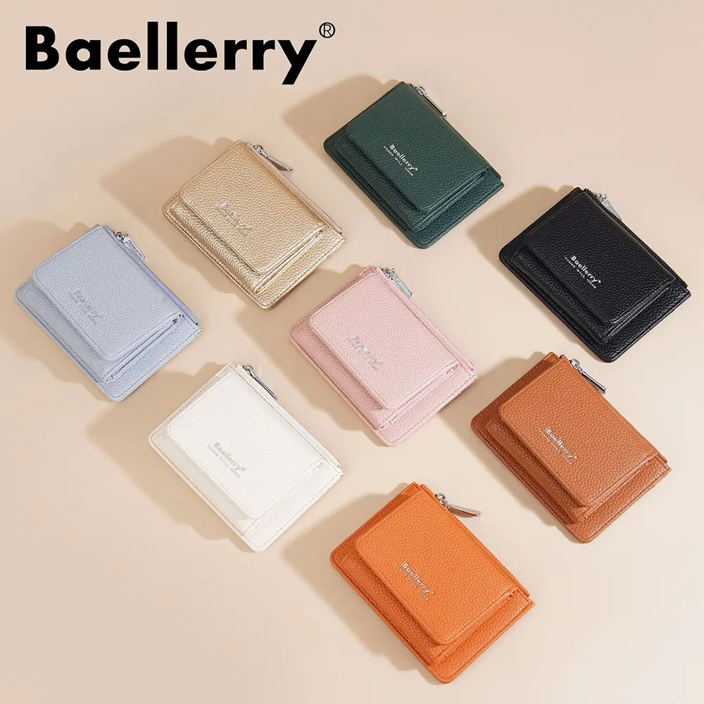 Baellerry High Quality New Short Women Wallets Zipper Coin Bags Brand Female Purse Photo Holder Money Clips Women's Card Holder
