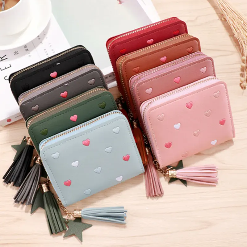 Luxury Brand Women Small Wallet Ladies Mini Tassel Wallet Cute Girl Short Zipper Lovely PU Leather Coin Purse Female Purses