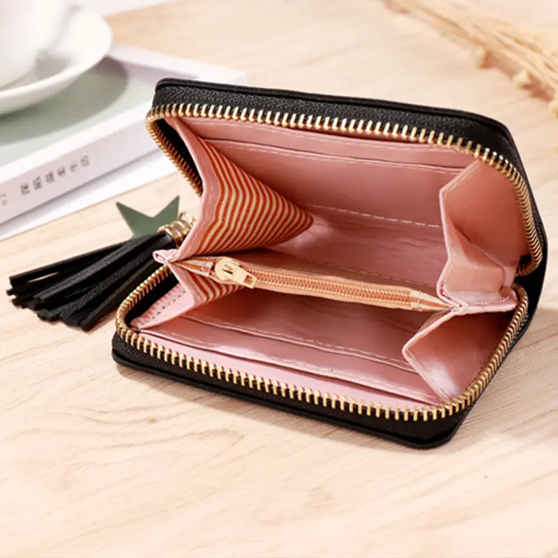 Luxury Brand Women Small Wallet Ladies Mini Tassel Wallet Cute Girl Short Zipper Lovely PU Leather Coin Purse Female Purses