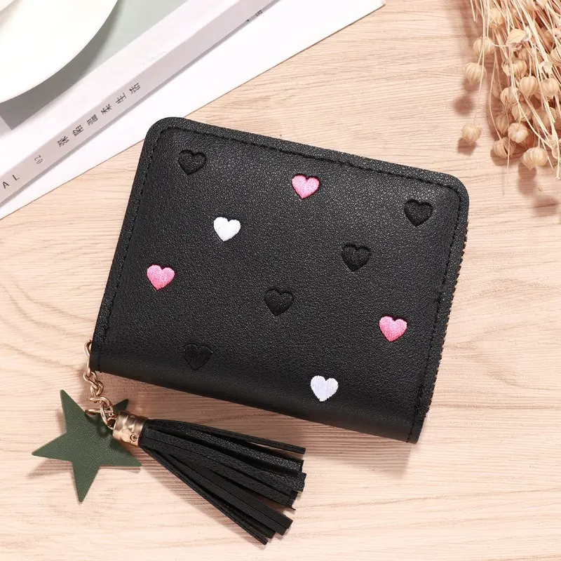 Luxury Brand Women Small Wallet Ladies Mini Tassel Wallet Cute Girl Short Zipper Lovely PU Leather Coin Purse Female Purses