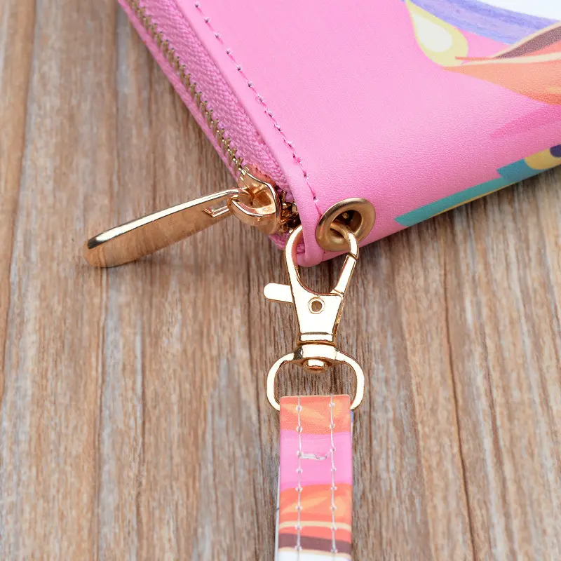 Long Wallets for Women PU Leather Peacock Printing Zipper Wristband Clutch Bag Large Capacity Female Money Clip Card Holder