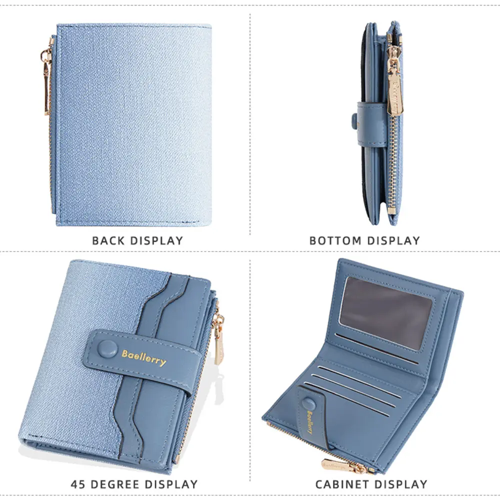 Baellerry New Women Short Wallets Coin Pocket High Quality Zipper Female Purses Credit Card Holder Money Clips Women's Wallet