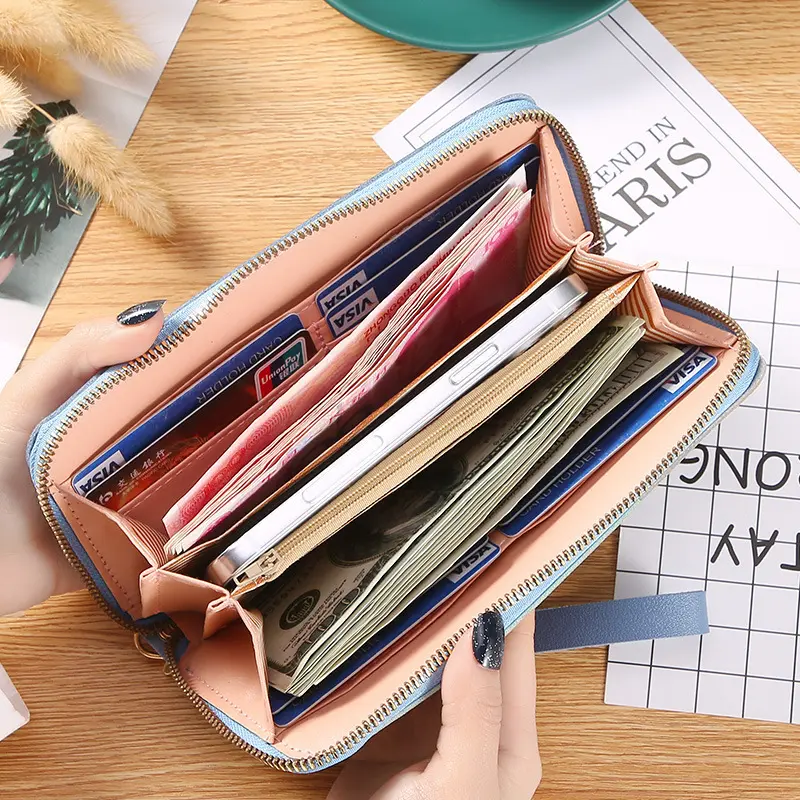 Korean Women Wallet Long Wallet Female Clutch Bag Phone Pouch Student Card Bag Id Credit Card Holder Coin Purse Coin Pouch