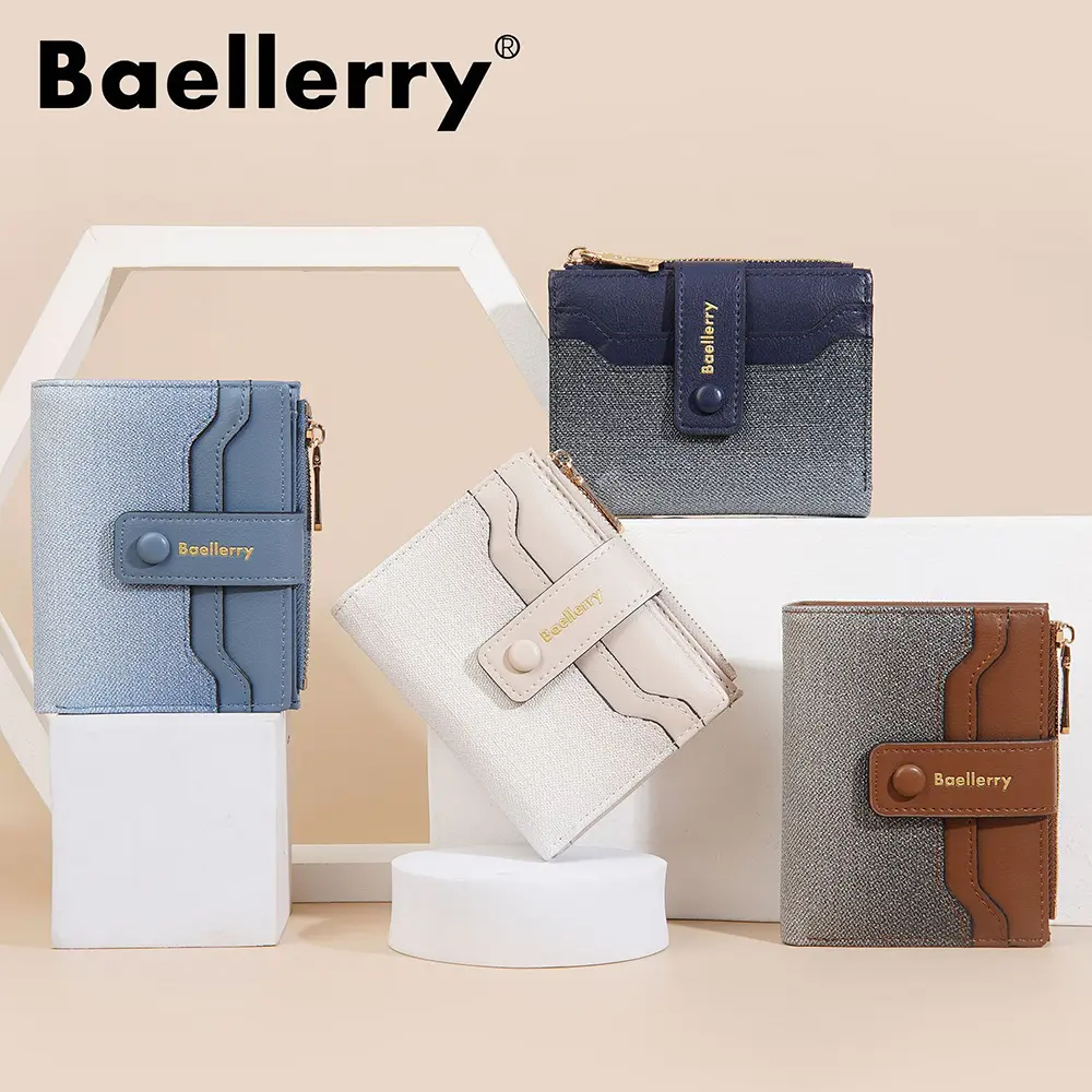 Baellerry New Women Short Wallets Coin Pocket High Quality Zipper Female Purses Credit Card Holder Money Clips Women's Wallet