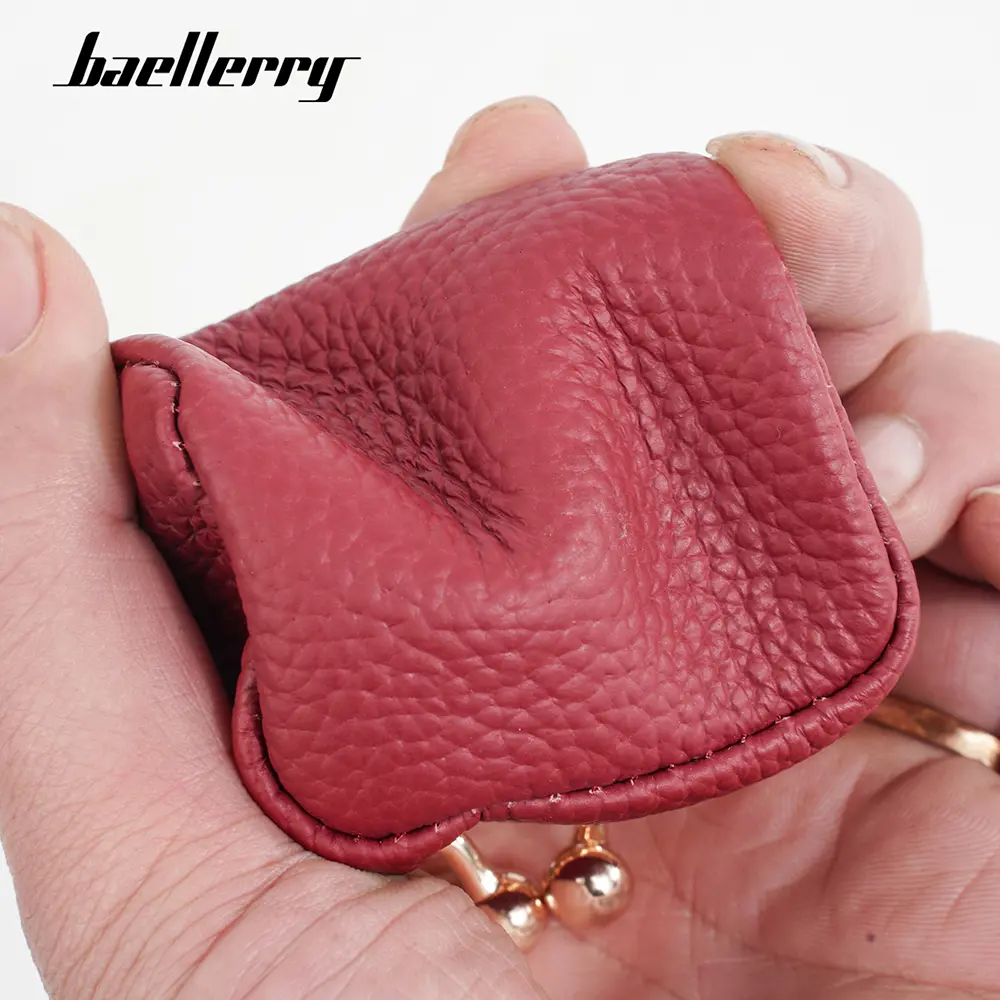 High Quality Genuine Leather Women Coin Wallets New Simple Coin Pocket Ring Necklace Jewelry Case Female Coin Purses