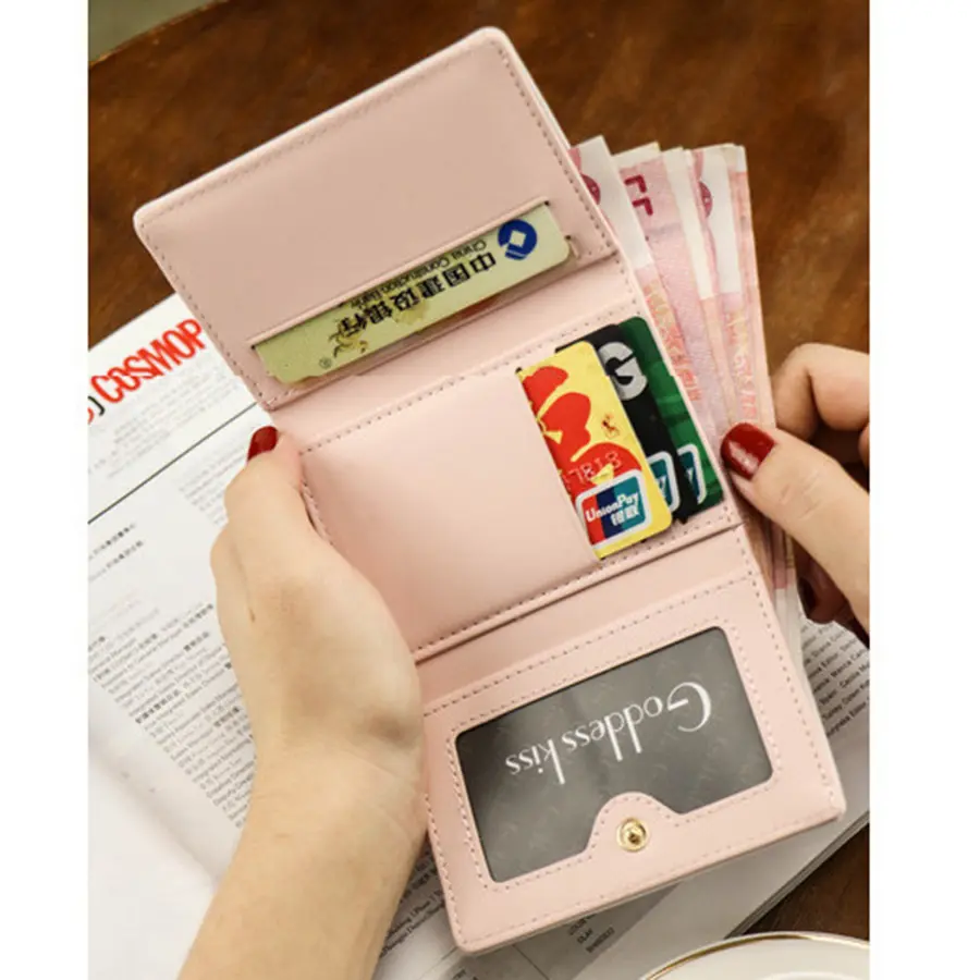New Women Wallets Female PU Leather Purses Short Hasp Purse for Women Small Money bag Coin Purse Card Holder Clutch Dropshipping