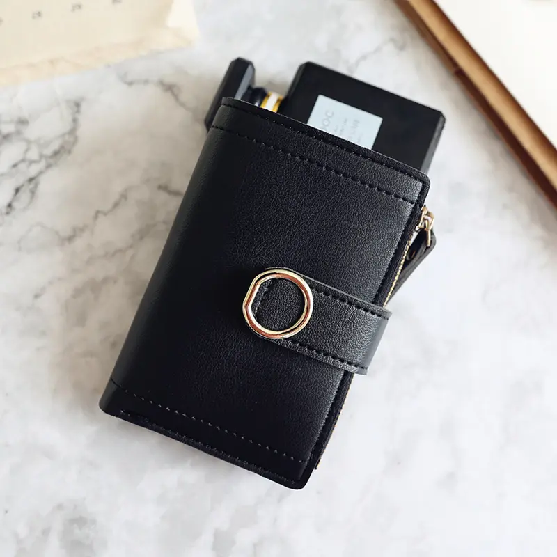 2022 New Fashion Trend Clutch Female Purse Money Clip Wallet Small Zipper Brand Leather Purse Women Ladies Card Bag for Women