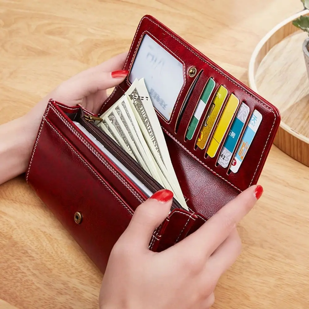 Luxury Designer Purses for Women Long Handbag Zipper Coin Pocket PU Leather Women's Wallets Card Holder Monederos Para Mujer