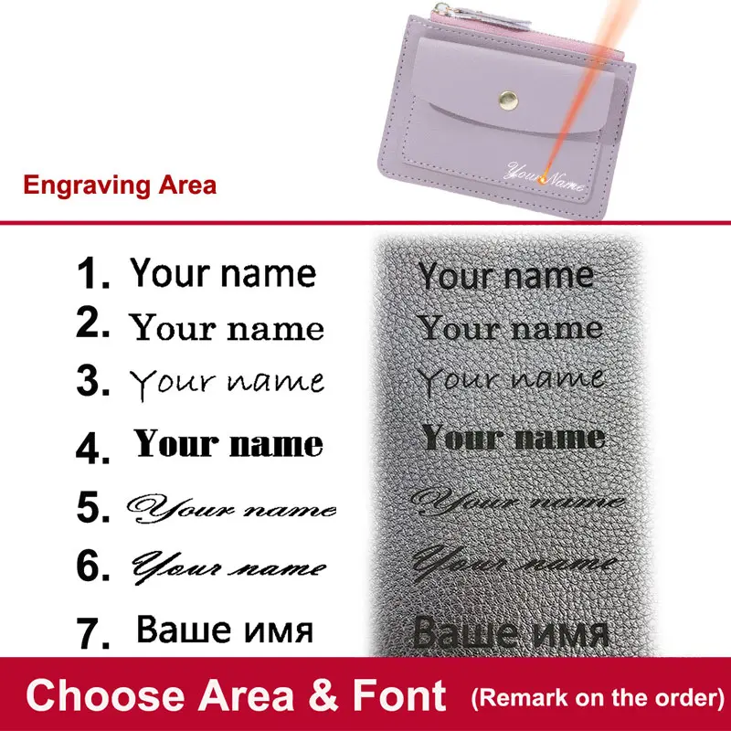 Free Name Customized Women Wallets New Short Zipper Card Holders Female Purse Brand Coin Pocket Top Quality Wallet For Girls