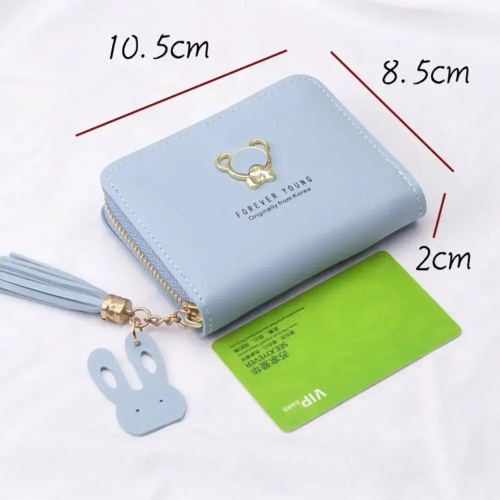 2024 New Women's Wallet Short Style Cartoon Cute Bear Wallets Coin Purses Bag Girl Small Lady Wallet Credit Card Holder Bolsa