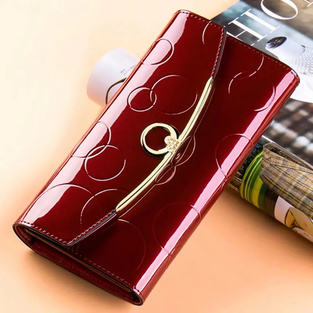 Genuine Leather Wallets	for Women Luxury Designer Purses RFID Card Holder Women's Long Handbag High Quality Ladies Gift