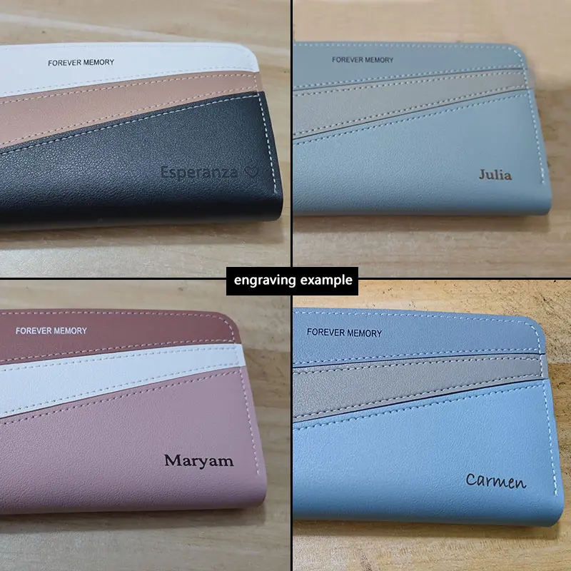 2024 New Long Women Wallets Cute Fashion Multifunctional Clutch Name Engraving Female Wallet Card Holder Luxury Women's Purses