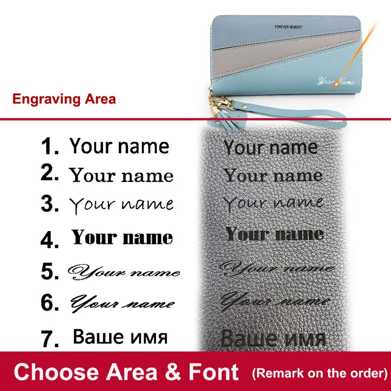 2024 New Long Women Wallets Cute Fashion Multifunctional Clutch Name Engraving Female Wallet Card Holder Luxury Women's Purses
