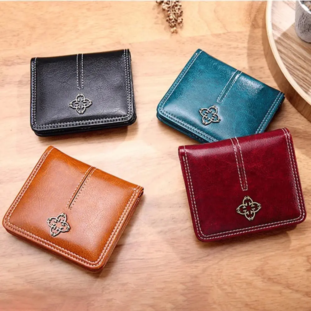 PU Leather Women's Wallets	Short Handbags Zipper Coin Wallet Credit Card Holder Luxury Designer Small Purses for Women