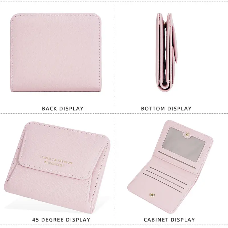 Short Women Wallets High Quality Card Holder Name Engraving Female Purses New Fashion Coin Pocket Girls Wallet Money Clips