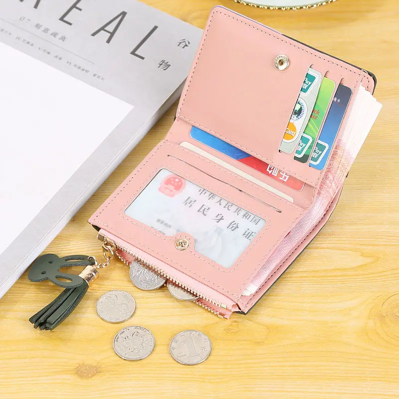 New Women Wallets Free Name Engraving Short Card Holder High Quality Female Purses PU Leather Coin Pocket Zipper Women's Wallet