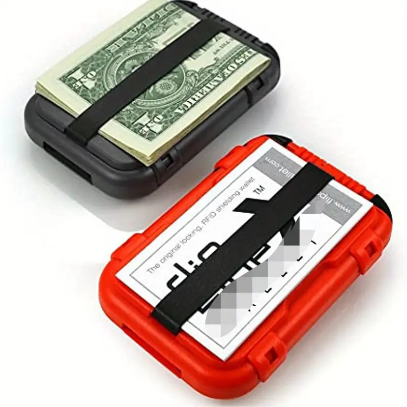 RFID Block Minimalist Plastic Wallet Men's Ultra Thin Aluminum Clip Pocket Cash Credit Card Holder Wallets Men