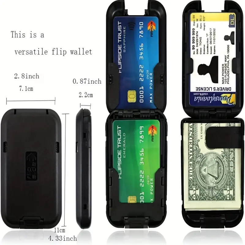 RFID Block Minimalist Plastic Wallet Men's Ultra Thin Aluminum Clip Pocket Cash Credit Card Holder Wallets Men